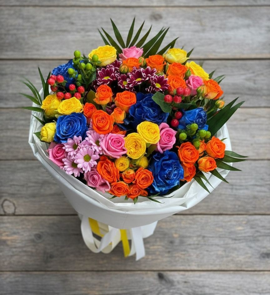 Букет цветов из: Розы и Хризантемы в Спасском Ставропольской области