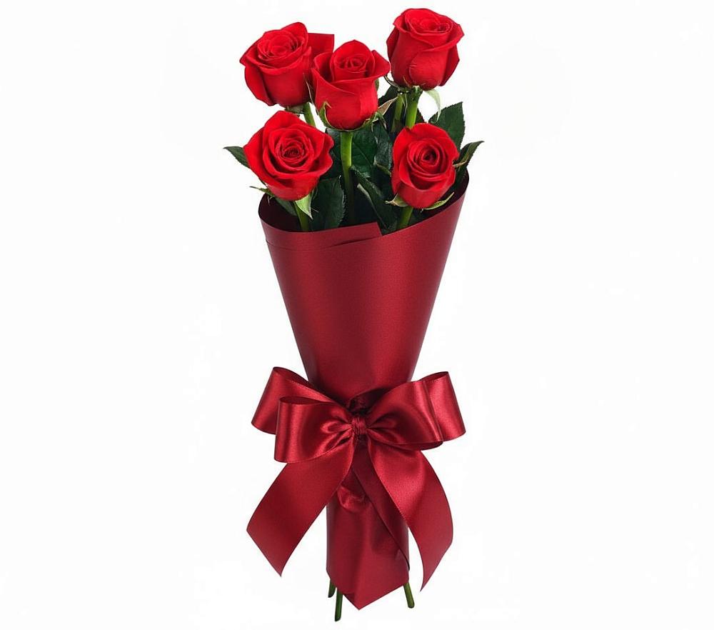 Букет 5 Красных роз Эдлесс Лав в Спасском Ставропольской области