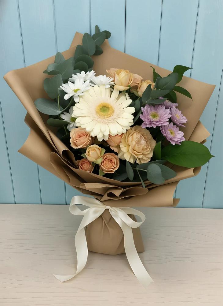 Букет цветов из: Герберы и Хризантемы в Спасском Ставропольской области