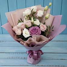 Букет цветов из:  Розы и Лизиантусы в Спасском Ставропольской области