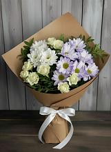 Букет цветов из:  Хризантемы и Розы в Спасском Ставропольской области