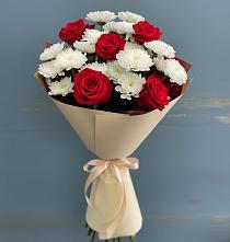 Букет цветов из:  Розы и Хризантемы в Спасском Ставропольской области