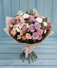 Букет цветов из:  Хризантемы, Розы и Альстромерии #REPLACE_PRED# Спасском Ставропольской области