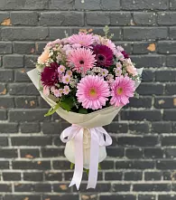 Букет цветов из:  Герберы и Хризантемы в Спасском Ставропольской области