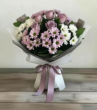 Букет цветов из:  Хризантемы и Розы в Спасском Ставропольской области