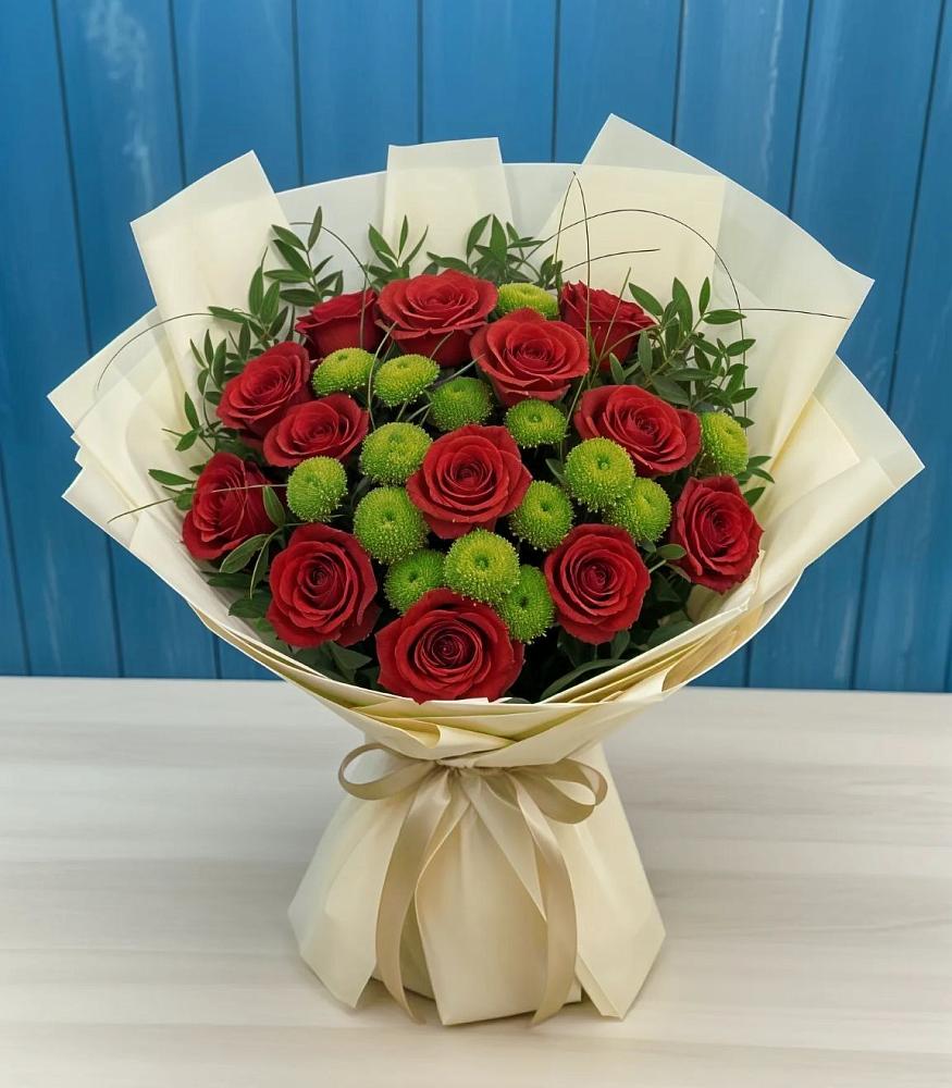 Букет цветов из: Розы и Хризантемы в Спасском Ставропольской области